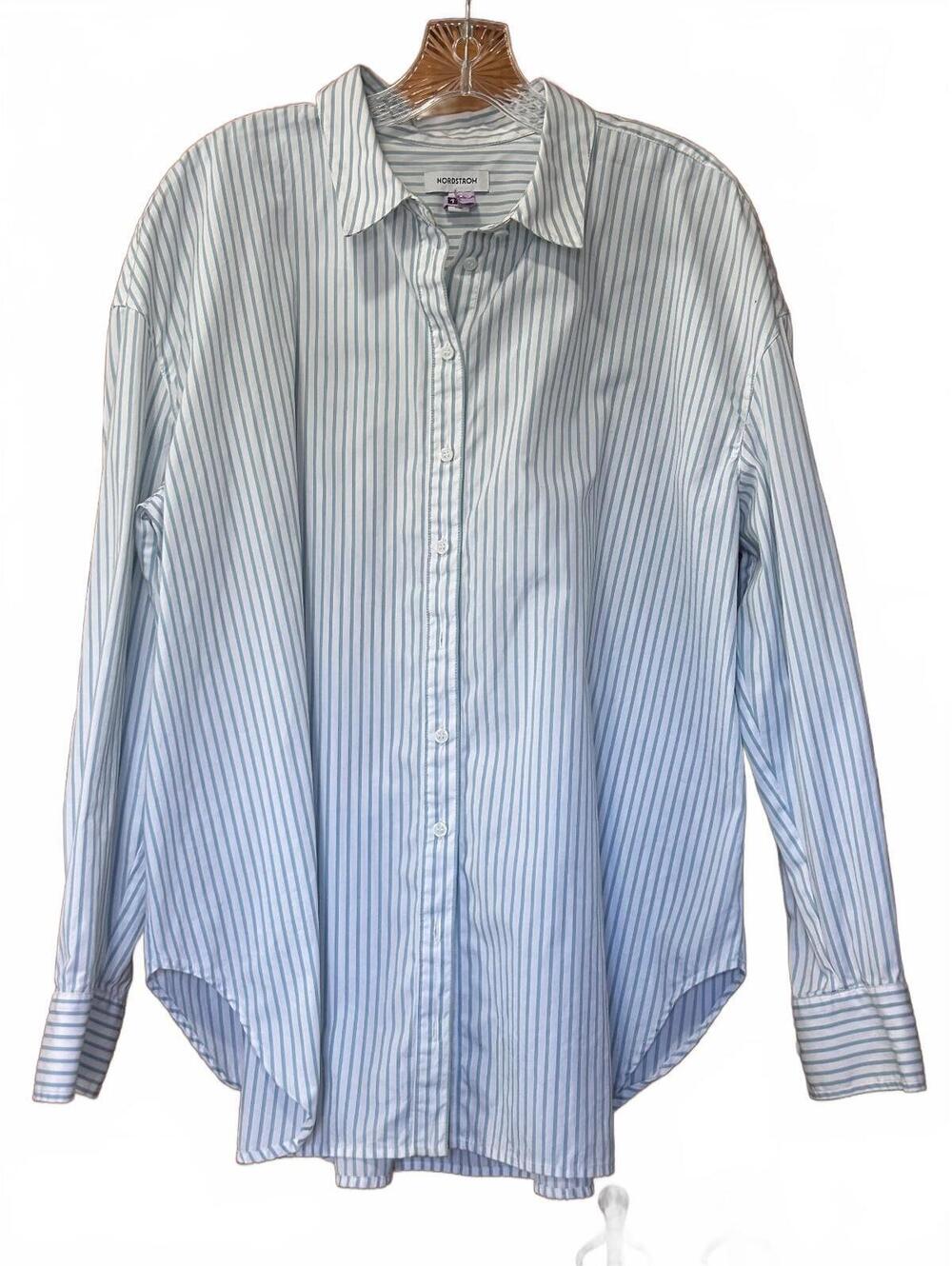 Nordstrom Classic Fit Striped Button-Up Shirt Womens Large